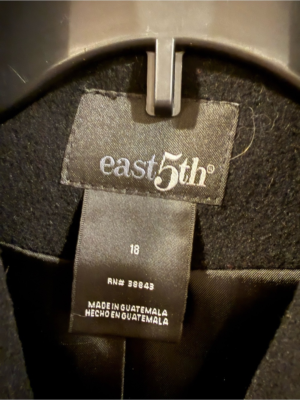 East 5th Women's Long Black Wool Trench Coat - Picture 2 of 4